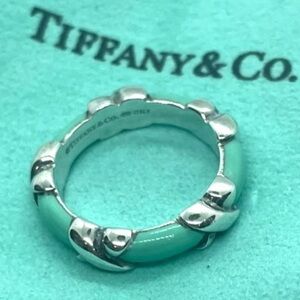 Tiffany & Co. Silver and Blue Women's Ring size 8